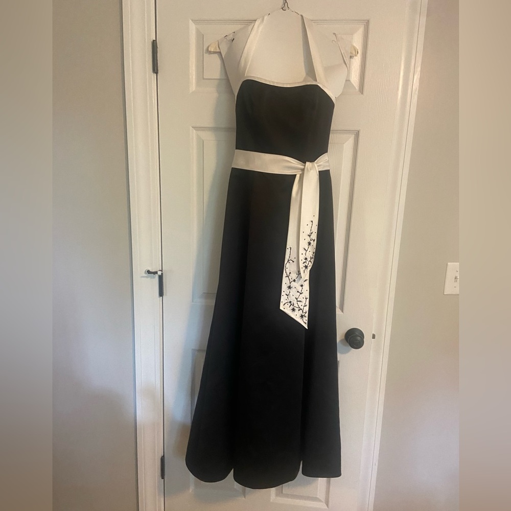 David’s Bridal size 2, formal black and white.